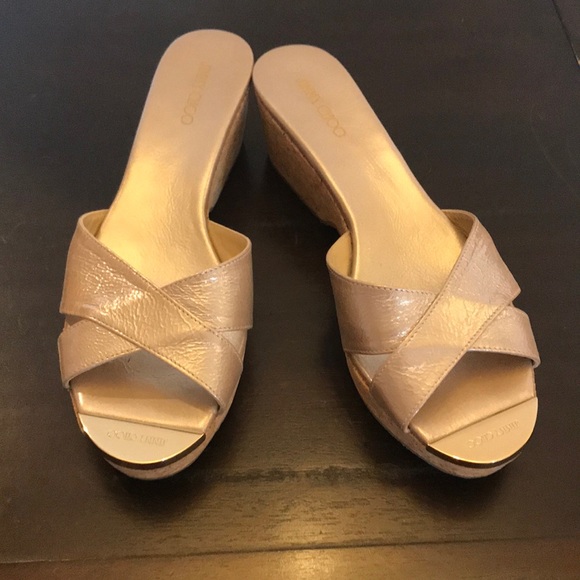 Jimmy Choo Patent Panna Slides - Picture 1 of 8
